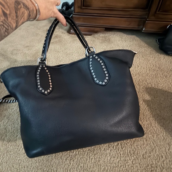 Michael Kors Black Leather Tote with Tassel - Picture 2 of 5
